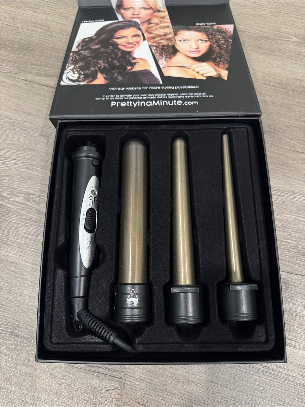 Pretty in a Minute 4-Piece Gold Curling Wand & Straightening iron set
